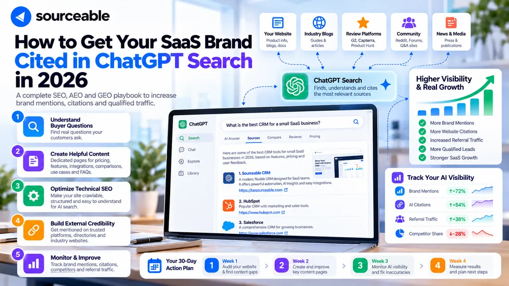 How to Get Your SaaS Brand Cited in ChatGPT Search in 2026: The Complete SEO Playbook